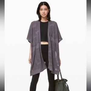 LULULEMON find your light silk blend knit wrap cape cardigan yoga